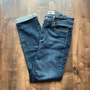 Paige High Wasted Crop Skinny Roll Up Denim